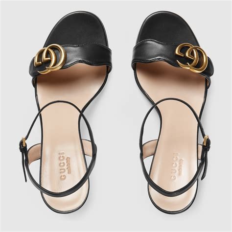 gucci sandals low heel|gucci denim sandal.